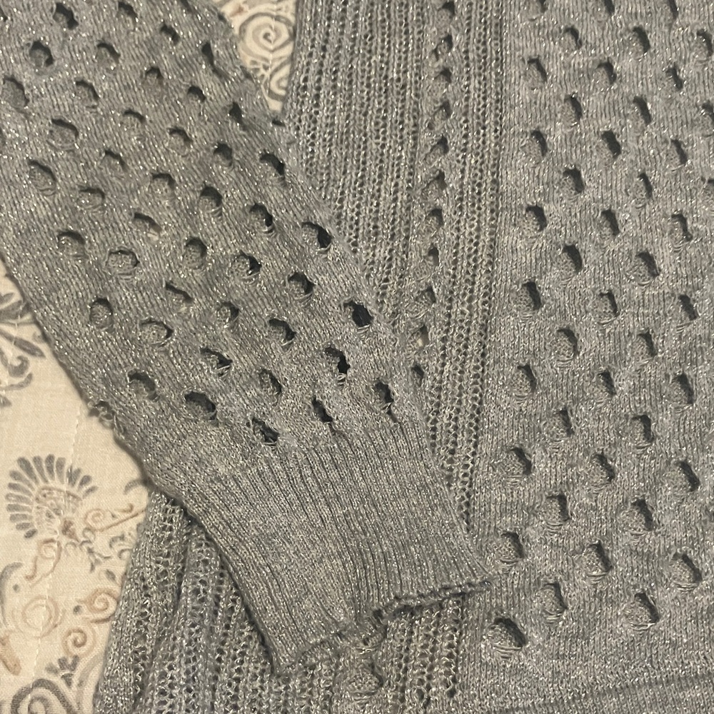 Rock & Republic gray shiny knit sweater - Picture 5 of 7